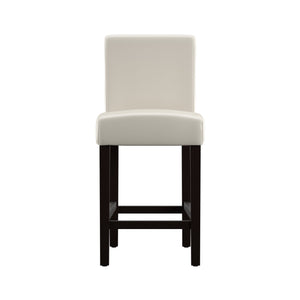 Homelegance Gvain Counter Height Stools Set of 2 with Cushion Footrest and Rubberwood Frame White 859C471W(3A)