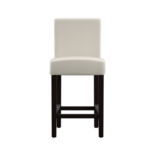 Homelegance Gvain Counter Height Stools Set of 2 with Cushion Footrest and Rubberwood Frame White 859C471W(3A)
