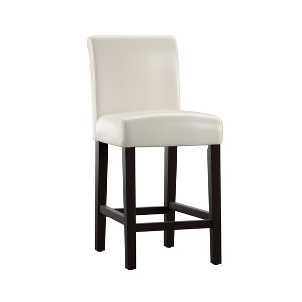 Gvain Counter Height Stools Set of 2 with Cushion Footrest and Rubberwood Frame