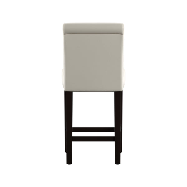 Gvain Counter Height Stools Set of 2 with Cushion Footrest and Rubberwood Frame