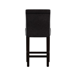 Gvain Counter Height Stools Set of 2 with Cushion Footrest and Rubberwood Frame