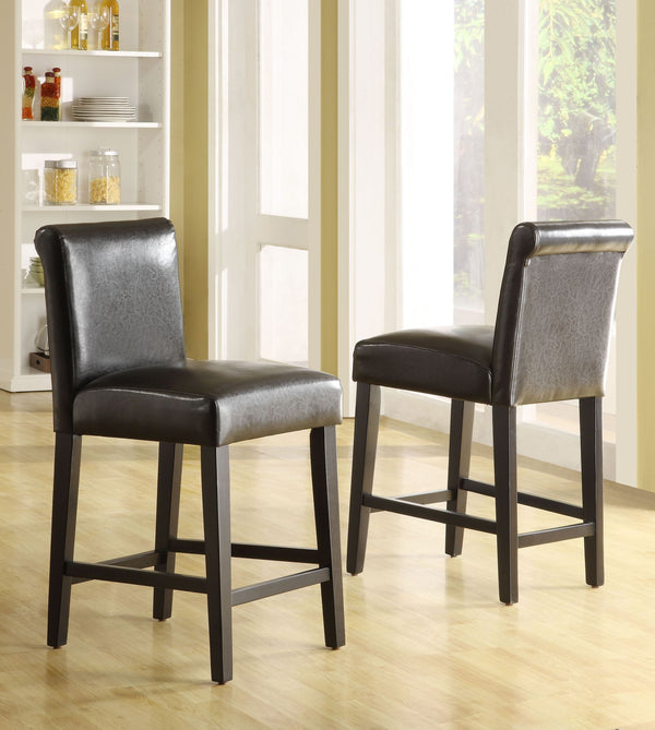 Gvain Counter Height Stools Set of 2 with Cushion Footrest and Rubberwood Frame