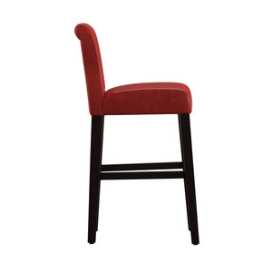 Gvain Faux Leather Barstools Set of 2 with Rubberwood Frame for Modern Kitchen Bar