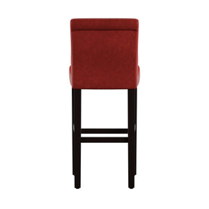 Gvain Faux Leather Barstools Set of 2 with Rubberwood Frame for Modern Kitchen Bar