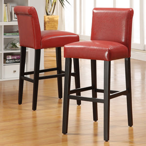 Gvain Faux Leather Barstools Set of 2 with Rubberwood Frame for Modern Kitchen Bar