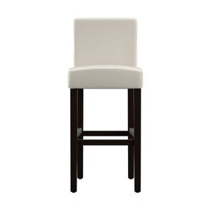 Gvain Faux Leather Barstools Set of 2 with Rubberwood Frame for Modern Kitchen Bar