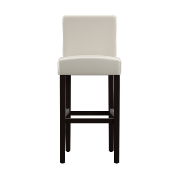Gvain Faux Leather Barstools Set of 2 with Rubberwood Frame for Modern Kitchen Bar