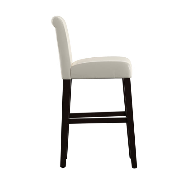 Gvain Faux Leather Barstools Set of 2 with Rubberwood Frame for Modern Kitchen Bar