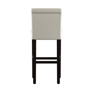Gvain Faux Leather Barstools Set of 2 with Rubberwood Frame for Modern Kitchen Bar