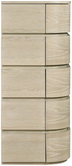 Meridian Furniture Annalise Tall Chest Mid Century Modern Bedroom Dresser with Rounded Edges and Natural Wood Veneer Natural 859Oak-CH