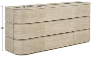 Meridian Furniture Annalise Mid-century Veneer Dresser with Rounded Edges and Ample Storage for Modern Bedrooms Natural 859Oak-D