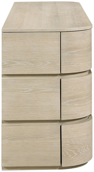 Meridian Furniture Annalise Mid-century Veneer Dresser with Rounded Edges and Ample Storage for Modern Bedrooms Natural 859Oak-D