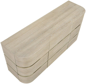 Meridian Furniture Annalise Mid-century Veneer Dresser with Rounded Edges and Ample Storage for Modern Bedrooms Natural 859Oak-D