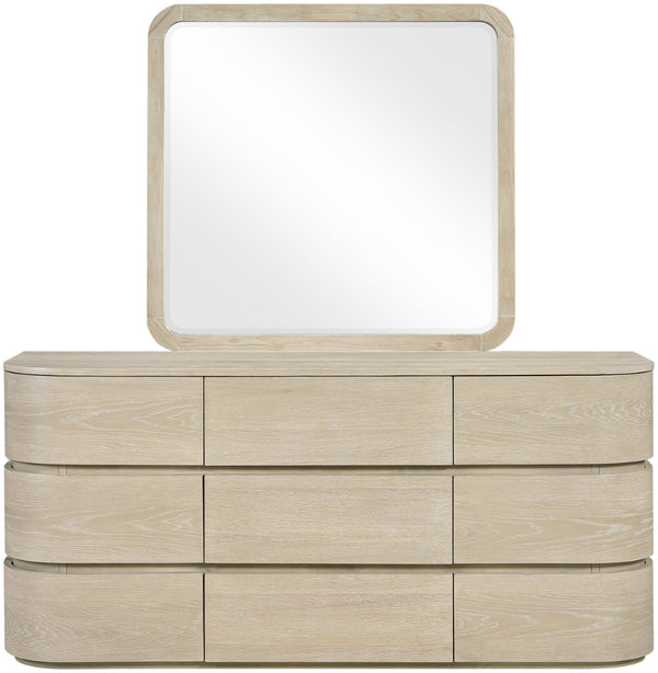 Meridian Furniture Annalise Mid-century Veneer Dresser with Rounded Edges and Ample Storage for Modern Bedrooms Natural 859Oak-D