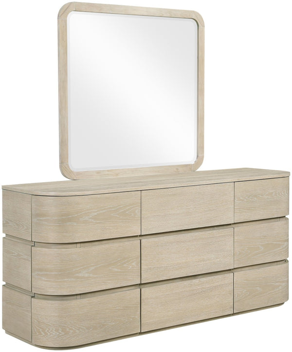Meridian Furniture Annalise Mid-century Veneer Dresser with Rounded Edges and Ample Storage for Modern Bedrooms Natural 859Oak-D