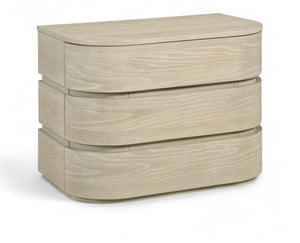 Meridian Furniture Annalise Mid-century Modern Nightstand Solid Wood Veneer with Rounded Edges for Bedroom Storage Natural 859Oak-NS