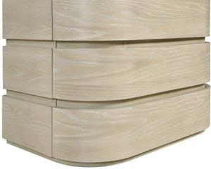Meridian Furniture Annalise Mid-century Modern Nightstand Solid Wood Veneer with Rounded Edges for Bedroom Storage Natural 859Oak-NS