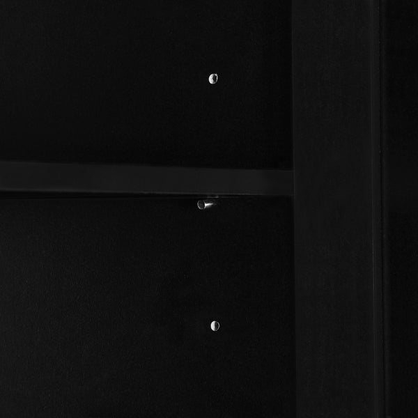 English Elm Storage Cabinet Tall Mdf Two Door Adjustable Shelves Matte Black Home Office Bath N725P181207Z