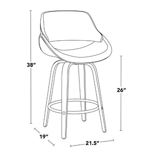 English Elm Fixed-height Swivel Counterstools with Bentwood Frame and Upholstered Seat Set of 3 B202S02015