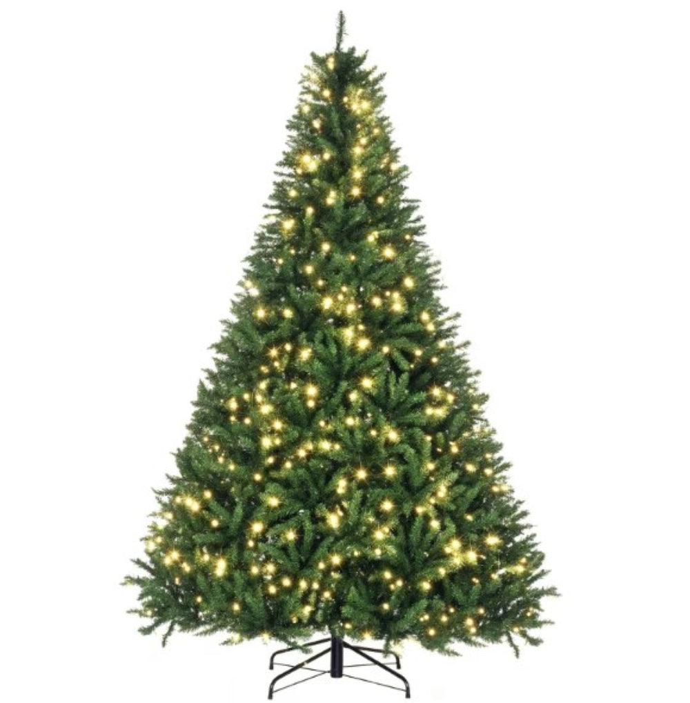 English Elm Christmas Tree Pre-lit 7 Foot Artificial Douglas Fir with 700 Warm Led Bulbs T3971P419214