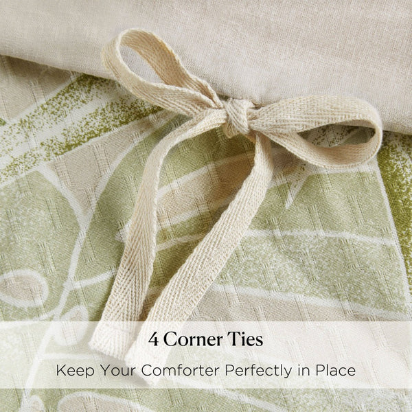 English Elm 5-piece King Cotton Dobby Duvet Set Tropical Botanical Print Coastal Bedroom B035P463276