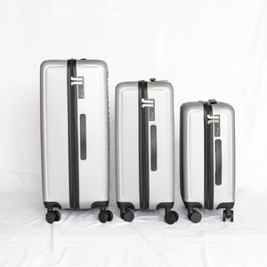 English Elm 2025 Hardshell Abs 3 Piece Luggage Set Matte Spinner Wheels Combo Lock Travel Beige+Silver Gray W2710P417749