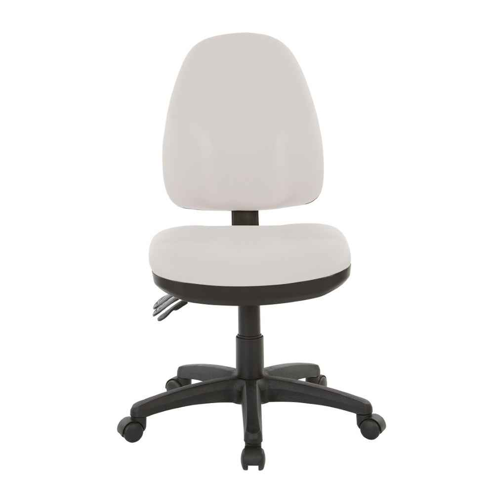OSP Home Furnishings Dual Function Ergonomic Office Chair with Lumbar Support and Adjustable Foam Seat Snow 36420-R101