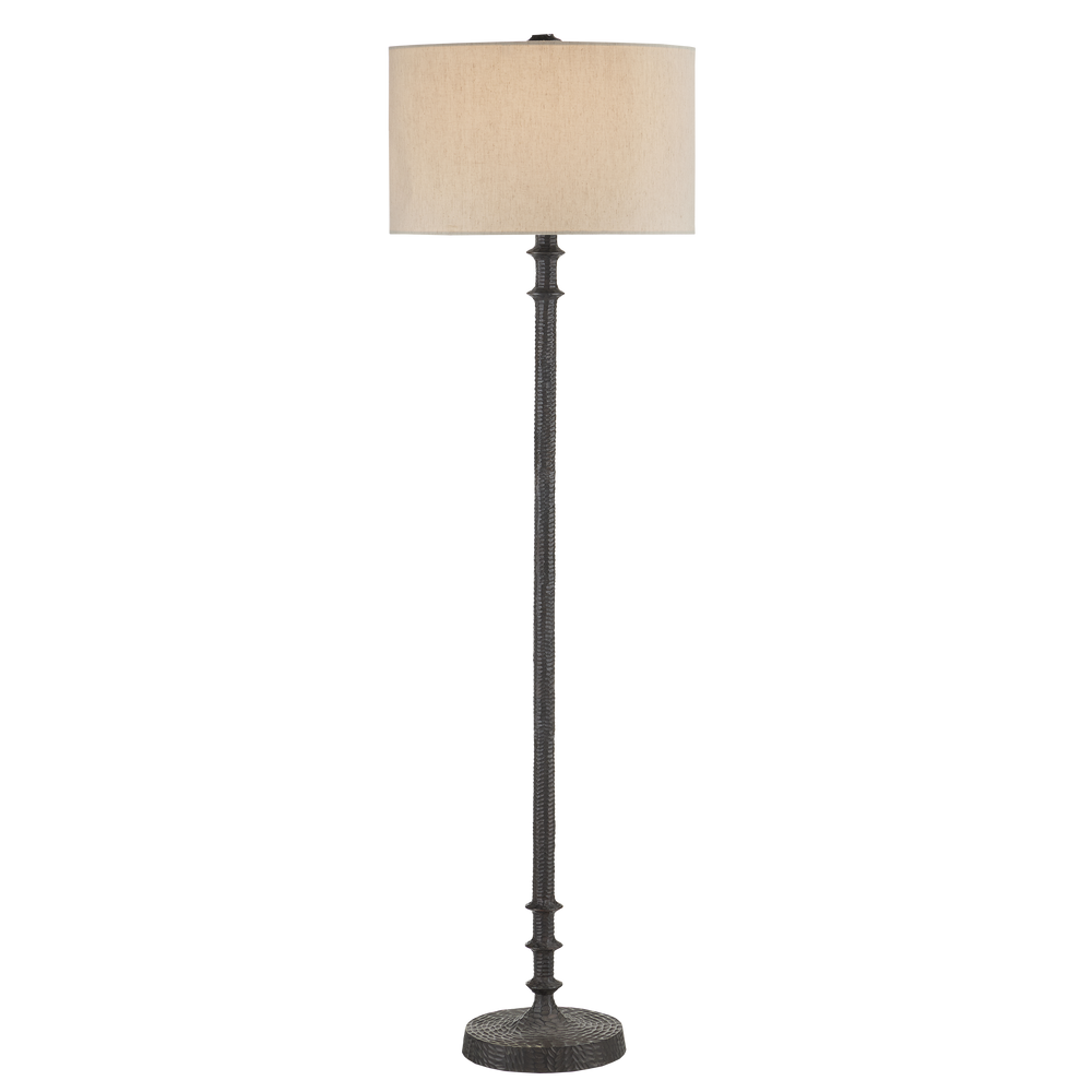 Gallo Bronze Floor Lamp - Chic Contemporary Design with Natural Linen Shade for Elegant Spaces