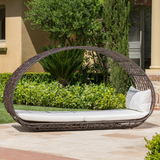 Christopher Knight Home® - Noble House - - Outdoor Wicker Overhead Canopy Daybed Water Resistant Cushion