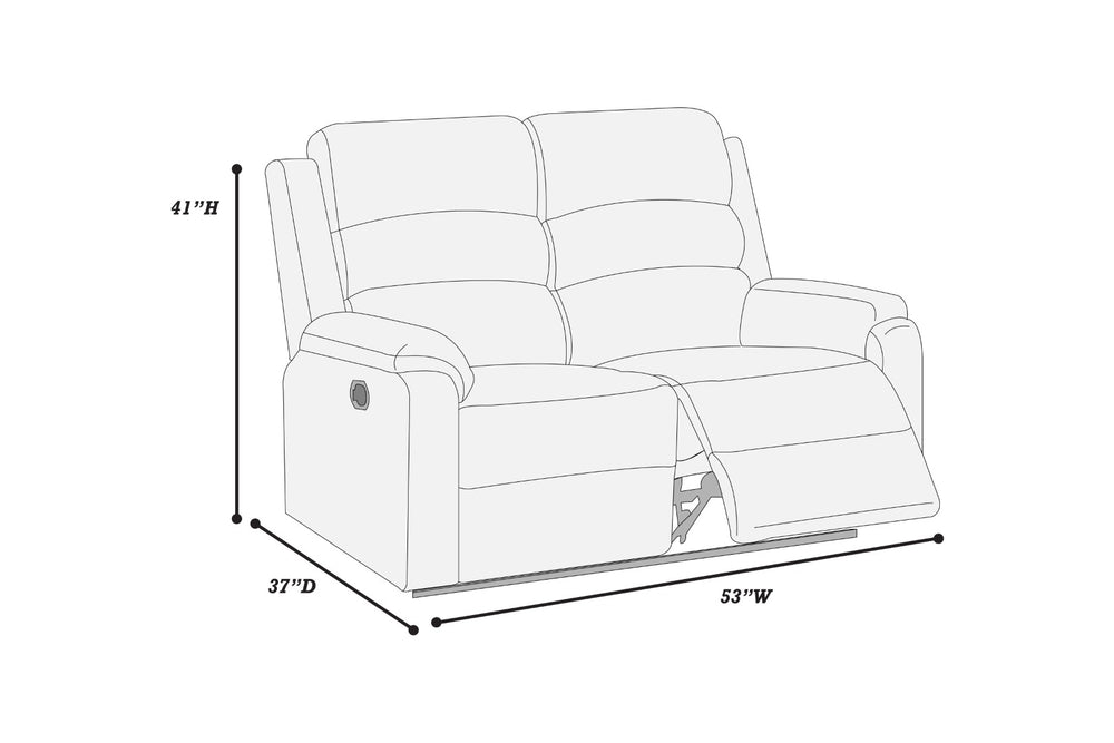 English Elm 1pc Burlap Textured Reclining Loveseat Dual Independent Recline Tufted Living Room B011P468583