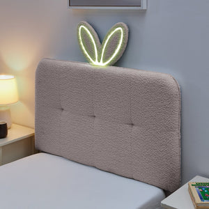 English Elm Twin Kids Boucle Upholstered Bed Rabbit Ear Headboard Led Lighting Four Storage Drawers Pink W1413P384920
