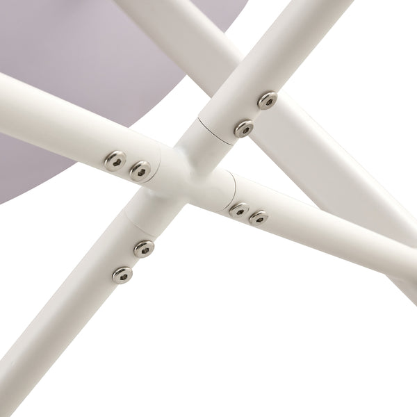 English Elm A modern minimalist circular dining table 42" white patterned MDF top, metal legs, seats 4-6, easy assemble W1151P152778