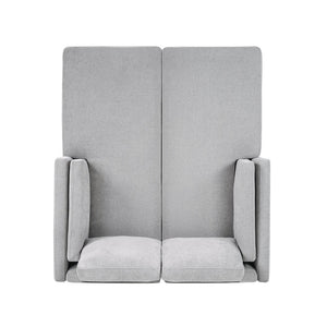 English Elm Swivel Barrel Accent Chair Chenille Tufted Round Club Seat for Living Room Lounge Grey N719S002310E