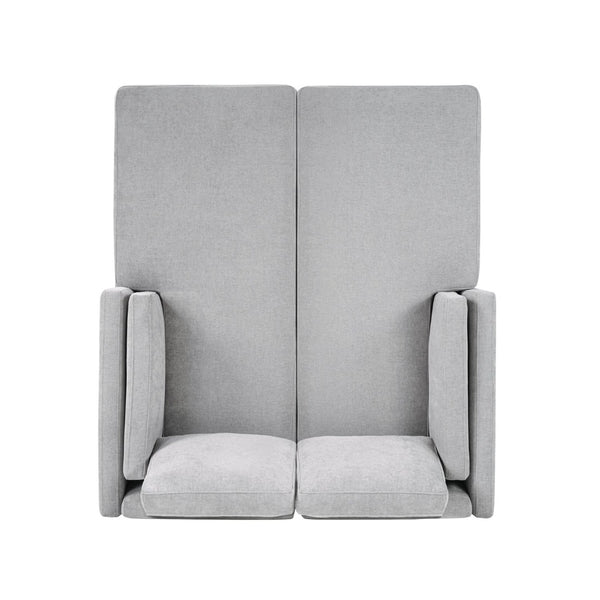 English Elm Swivel Barrel Accent Chair Chenille Tufted Round Club Seat for Living Room Lounge Grey N719S002310E