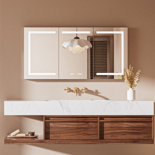 English Elm Lighted Aluminum Medicine Cabinet Smart Mirror with Anti-fog Led and Built-in Usb Outlet W5609P461365