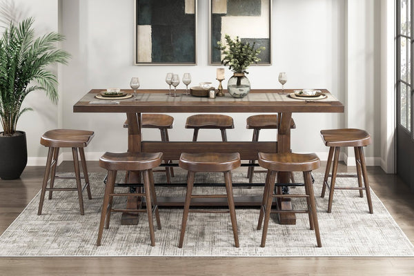 English Elm Brown Solid Wood Counter Stools Set of 2 Saddle Seat Ergonomic Kitchen Island Seating B011P451376