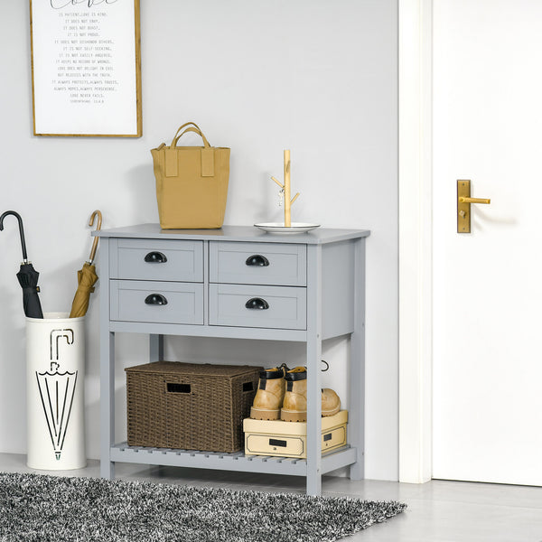 English Elm Homcom Stylish Coffee Bar Cabinet With 4 Drawers & Slatted Shelf - Perfect For Kitchen & Living Room! W2225P217412