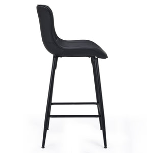 English Elm Counter Stools Set Of 2 - Stylish Mid-Century Modern Faux Leather Chairs For Kitchen & Dining T3623P366861