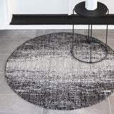 Unique Loom Outdoor Modern Ombre Machine Made Abstract Rug Charcoal Gray, Ivory/Gray 10' 8" x 10' 8"
