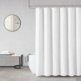 Metro Modern/Contemporary Woven Clipped Solid Shower Curtain