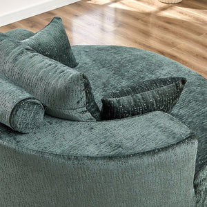 English Elm 55''L Chenille sponge single sofa sleeper chair — no assembly, ultra-soft chenille, plush backrest pillow comfort for living room relaxation Green W834P221025