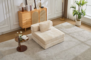 English Elm Compression Convertible Floor Sofa Bed - Chenille Single Seater Modular Couch For Small Spaces W3723P345640