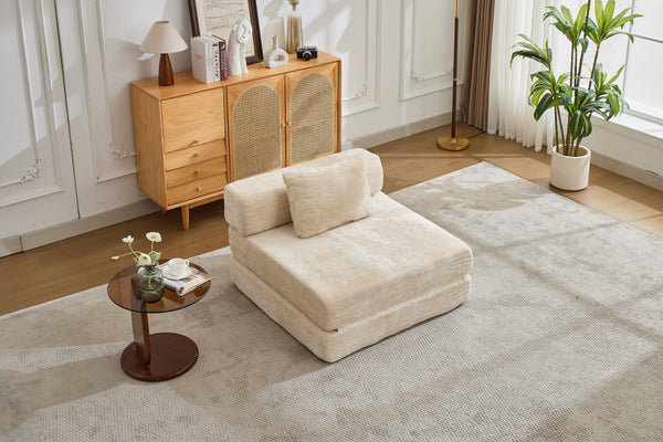 English Elm Compression Convertible Floor Sofa Bed - Chenille Single Seater Modular Couch For Small Spaces W3723P345640