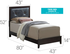 English Elm Elegant Transitional Espresso Twin Bed - Stylish Design, Durable Mdf, Easy Assembly For Any Bedroom B078S00147