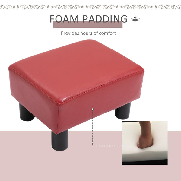 English Elm Homcom Stylish Faux Leather Ottoman Footrest - Compact Rectangular Padded Stool For Any Space W2225P217642