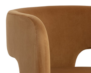 Sunpan Isidore Lounge Chair - Contemporary Comfort with Curved Backrest and Chic Boucle Fabric Design Meg Gold