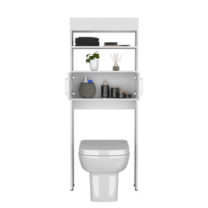 English Elm Madrid Over-The-Toilet Cabinet White - Space-Saving MDF Double-Door Storage with Two Adjustable Shelves, Modern Design, Easy Assembly B200P286971
