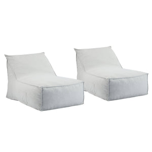 English Elm Christopher Knight Home® - Perry Outdoor Bean Bag Lounge Chairs - Set Of 2, Light Gray, Durable, Quick-Dry For Relaxation N775P265564G-S2