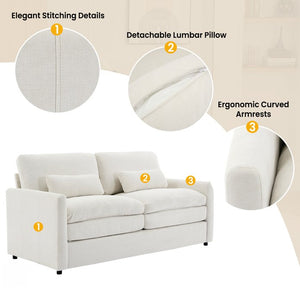 English Elm Cozy Upholstered Sofa Set - Oversized Chenille Cloud Couch With Double Cushion & Ergonomic Arms N719S001921A