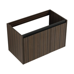 English Elm 30 Resin Sink Vanity with Soft-Close Doors, Floating Mount Design, Durable Scratch & Water-Resistant Finish Silver-Brown Stripe W999P228754